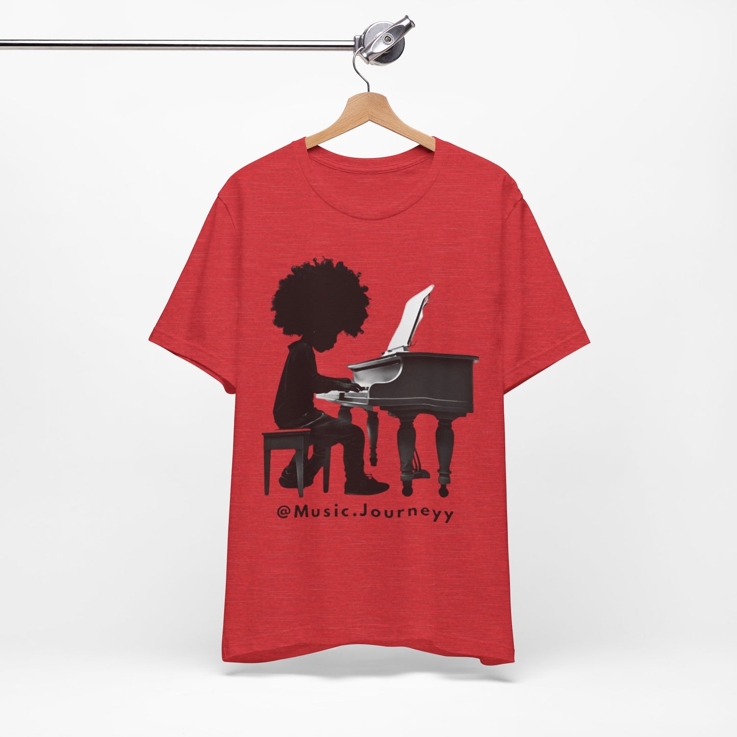 Musical Journeyy Unisex Jersey Tee - Afro Pianist Graphic T-Shirt