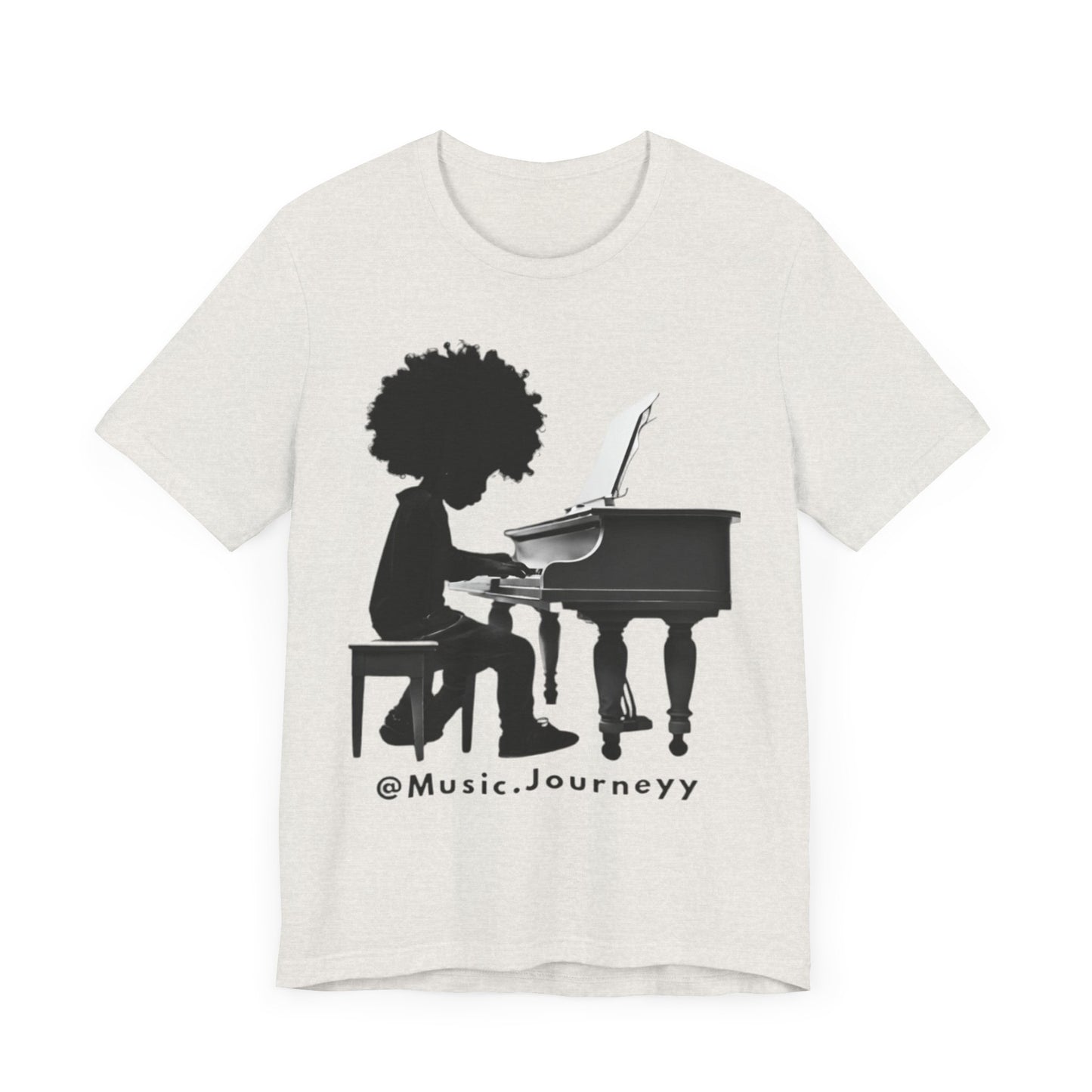 Musical Journeyy Unisex Jersey Tee - Afro Pianist Graphic T-Shirt