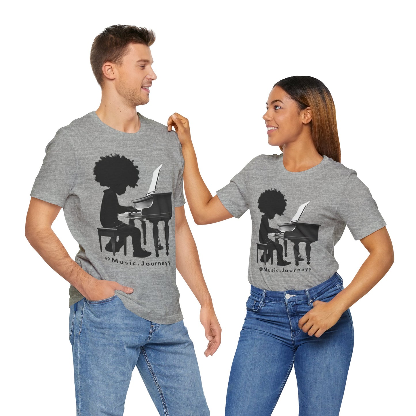 Musical Journeyy Unisex Jersey Tee - Afro Pianist Graphic T-Shirt