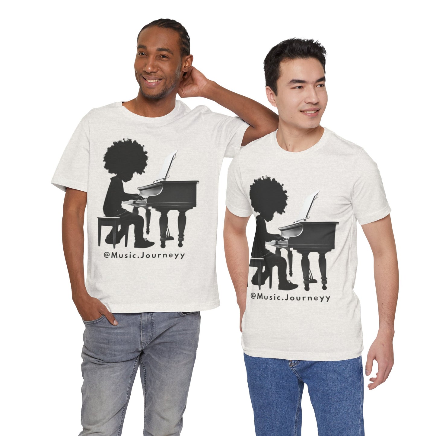 Musical Journeyy Unisex Jersey Tee - Afro Pianist Graphic T-Shirt