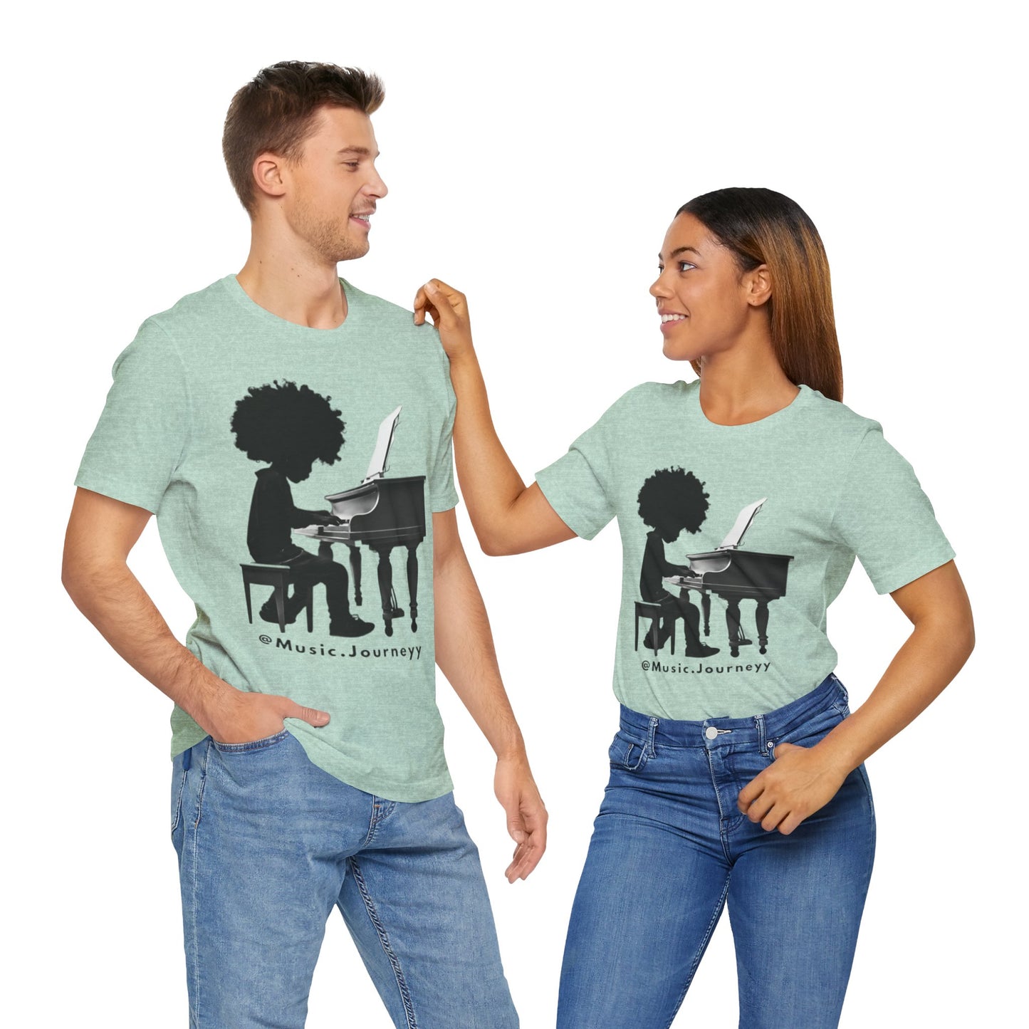 Musical Journeyy Unisex Jersey Tee - Afro Pianist Graphic T-Shirt
