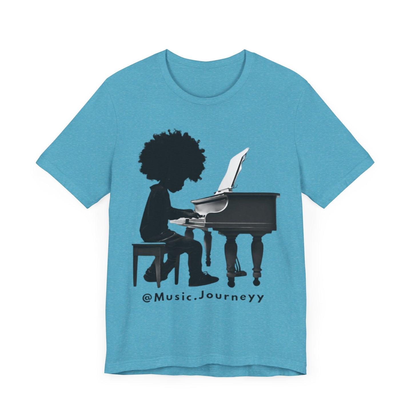 Musical Journeyy Unisex Jersey Tee - Afro Pianist Graphic T-Shirt