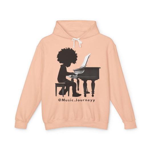 Music.Journeyy’s Classic Logo (Piano Design)-Unisex Lightweight Hooded Sweatshirt