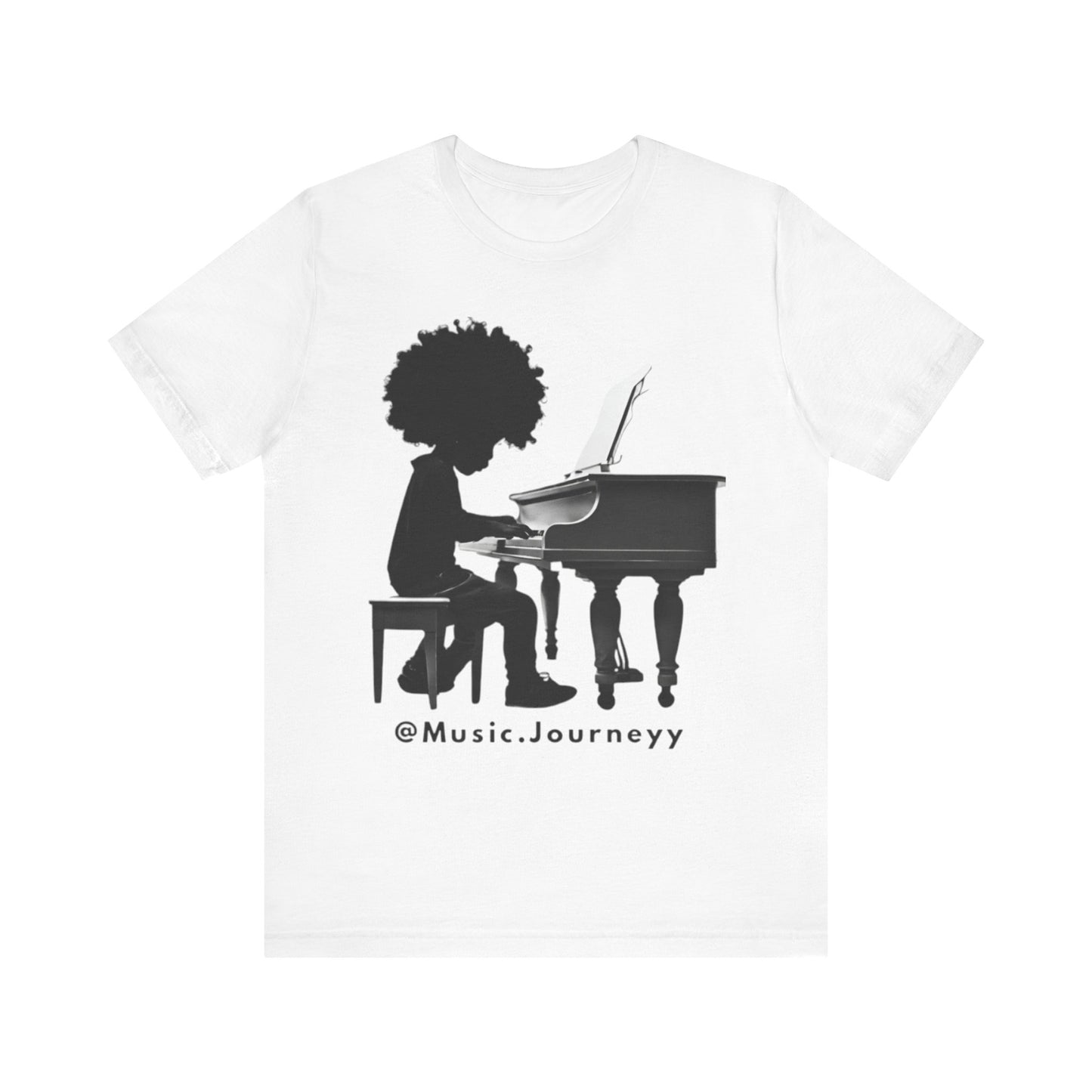 Musical Journeyy Unisex Jersey Tee - Afro Pianist Graphic T-Shirt