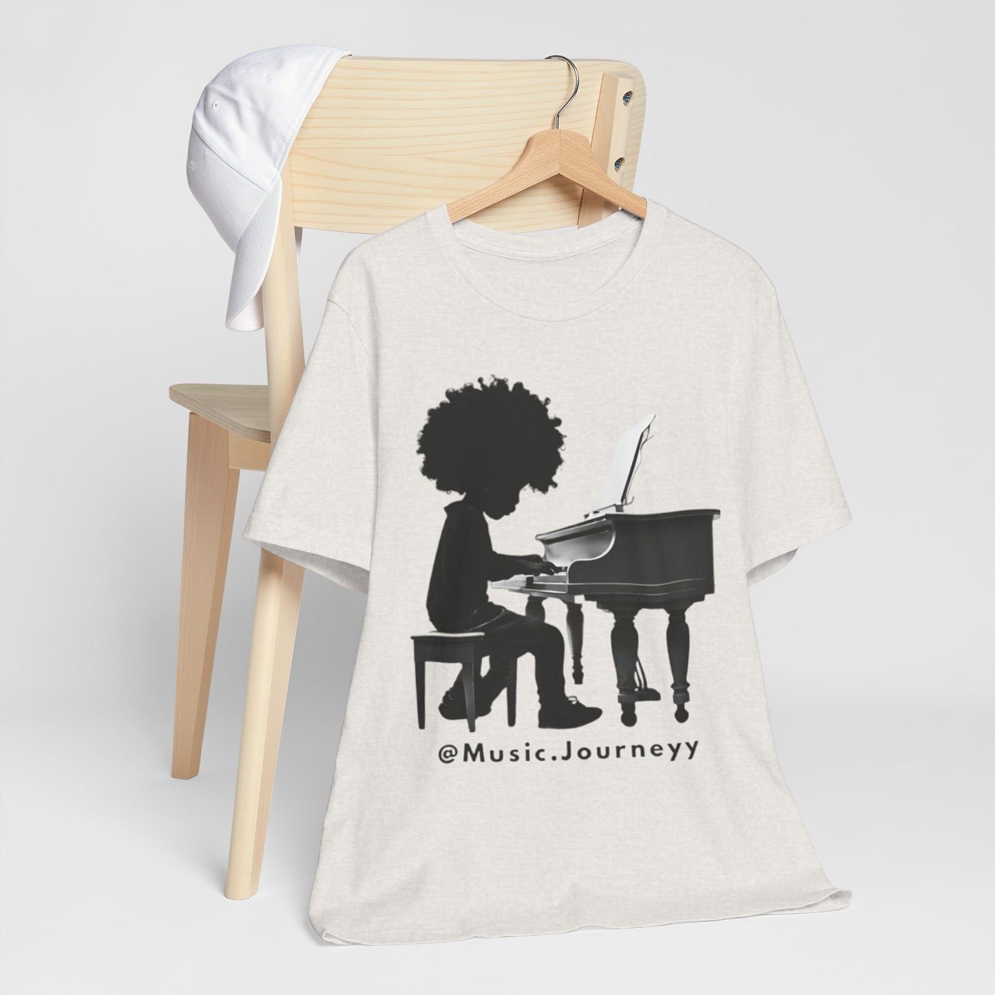 Musical Journeyy Unisex Jersey Tee - Afro Pianist Graphic T-Shirt