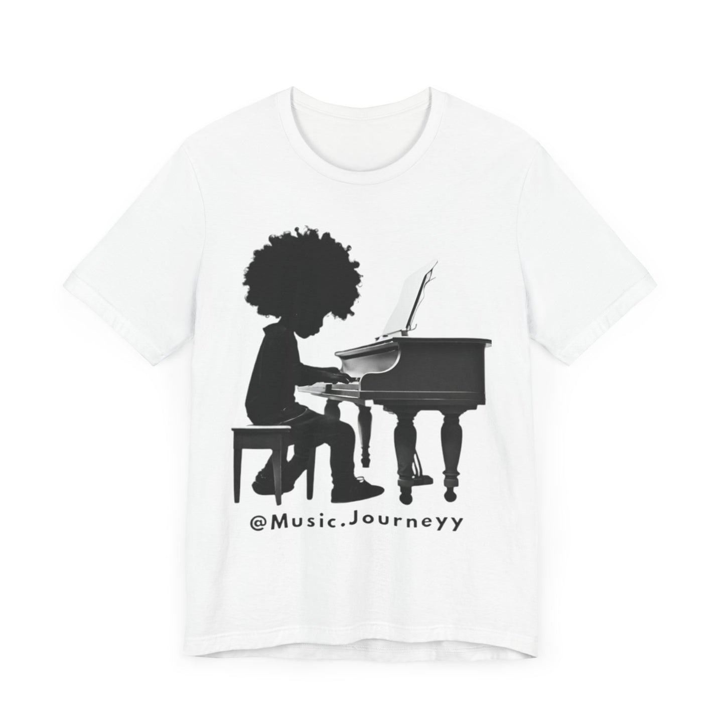 Musical Journeyy Unisex Jersey Tee - Afro Pianist Graphic T-Shirt