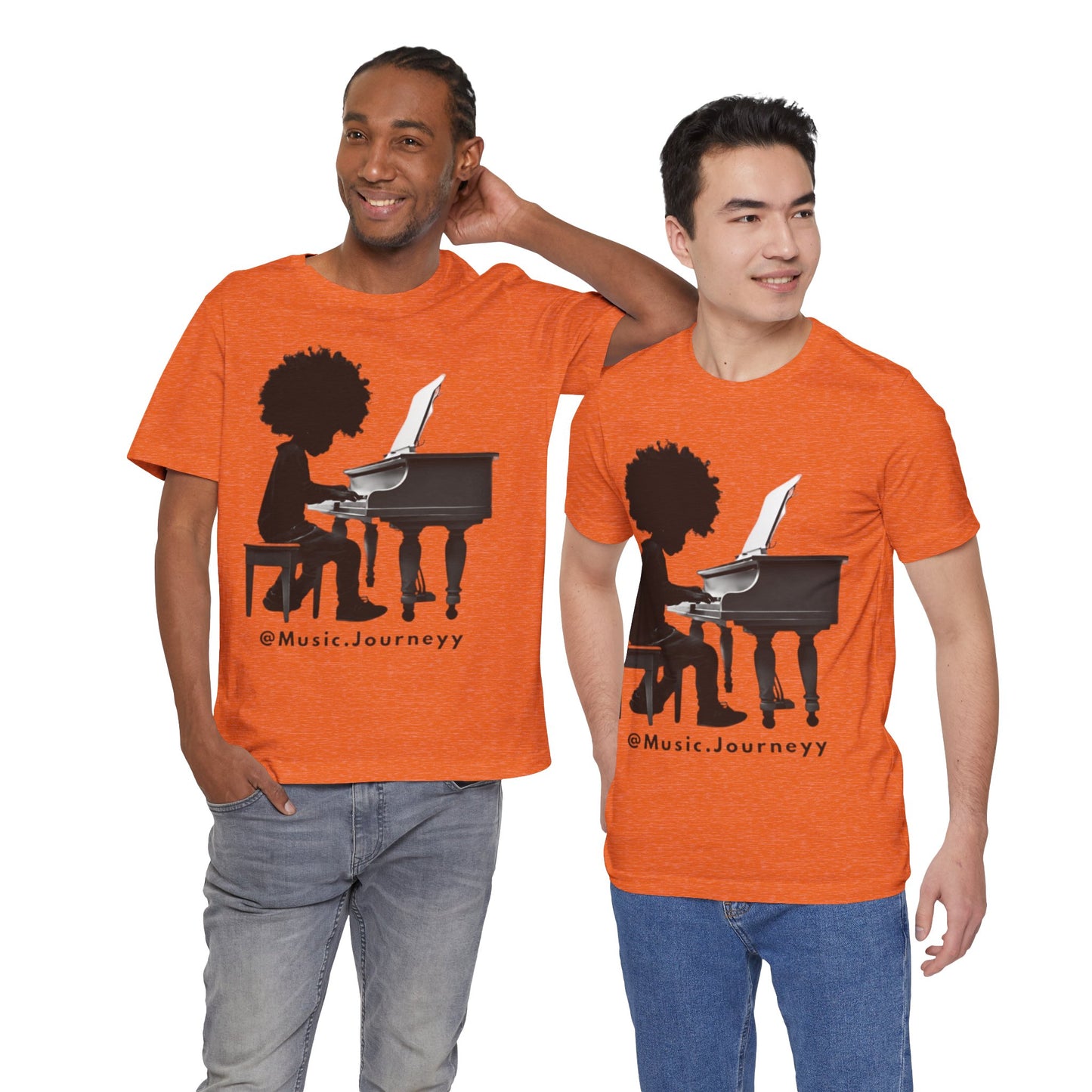 Musical Journeyy Unisex Jersey Tee - Afro Pianist Graphic T-Shirt