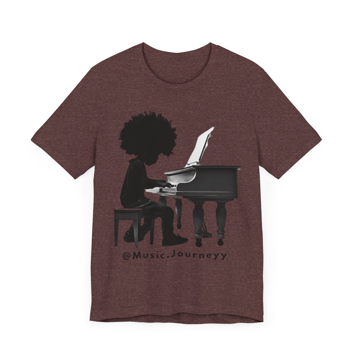Musical Journeyy Unisex Jersey Tee - Afro Pianist Graphic T-Shirt