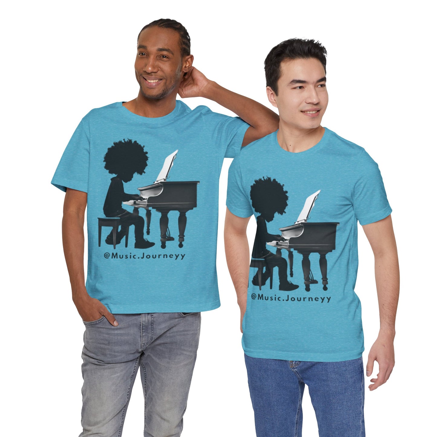 Musical Journeyy Unisex Jersey Tee - Afro Pianist Graphic T-Shirt