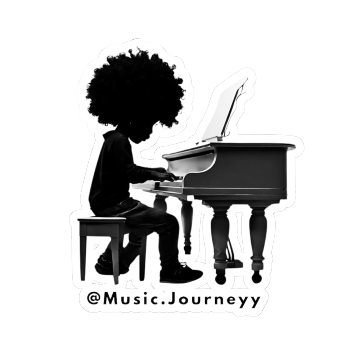 Musical Journeyy Kiss-Cut Stickers - Pianist Design