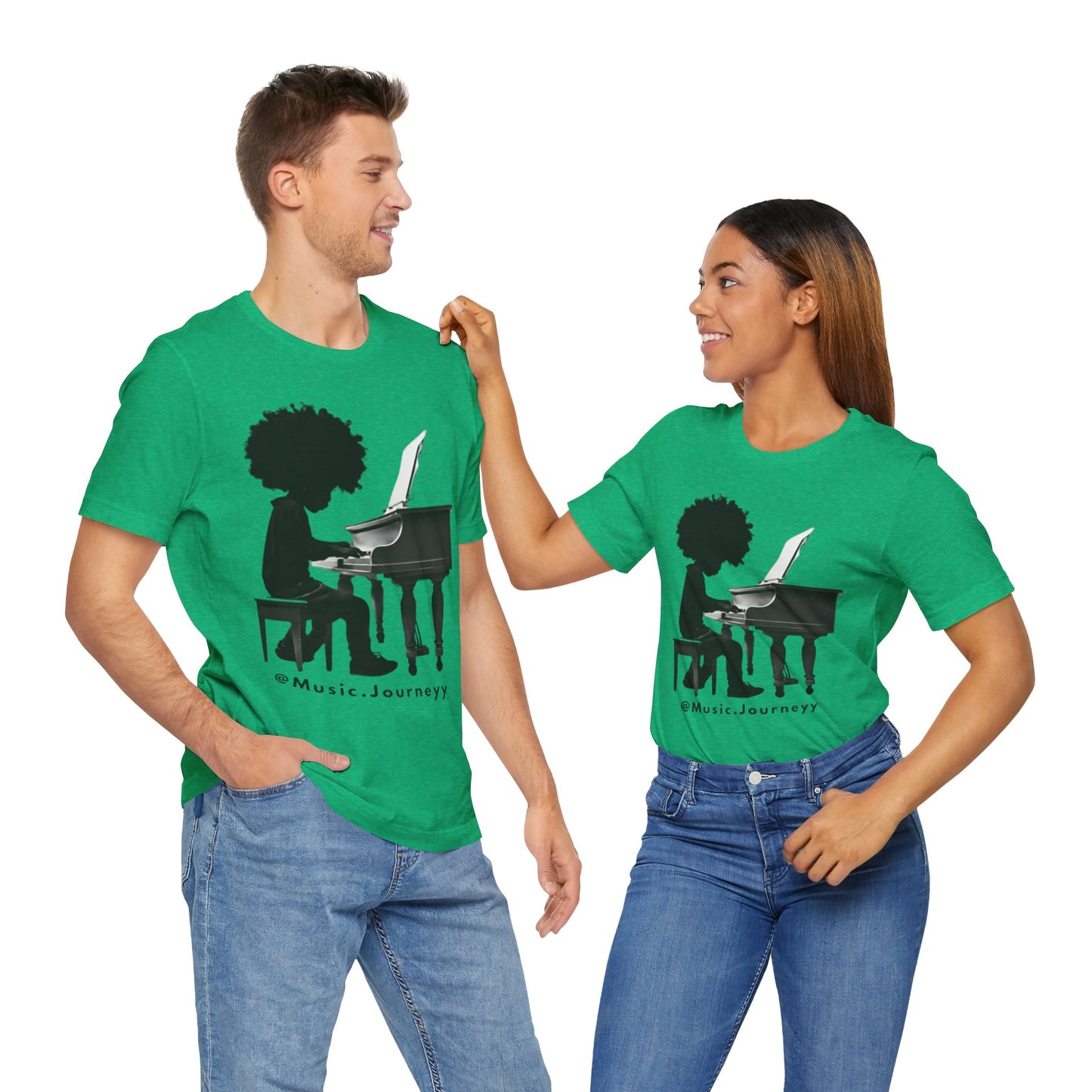 Musical Journeyy Unisex Jersey Tee - Afro Pianist Graphic T-Shirt