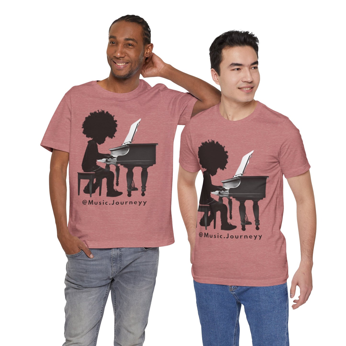 Musical Journeyy Unisex Jersey Tee - Afro Pianist Graphic T-Shirt