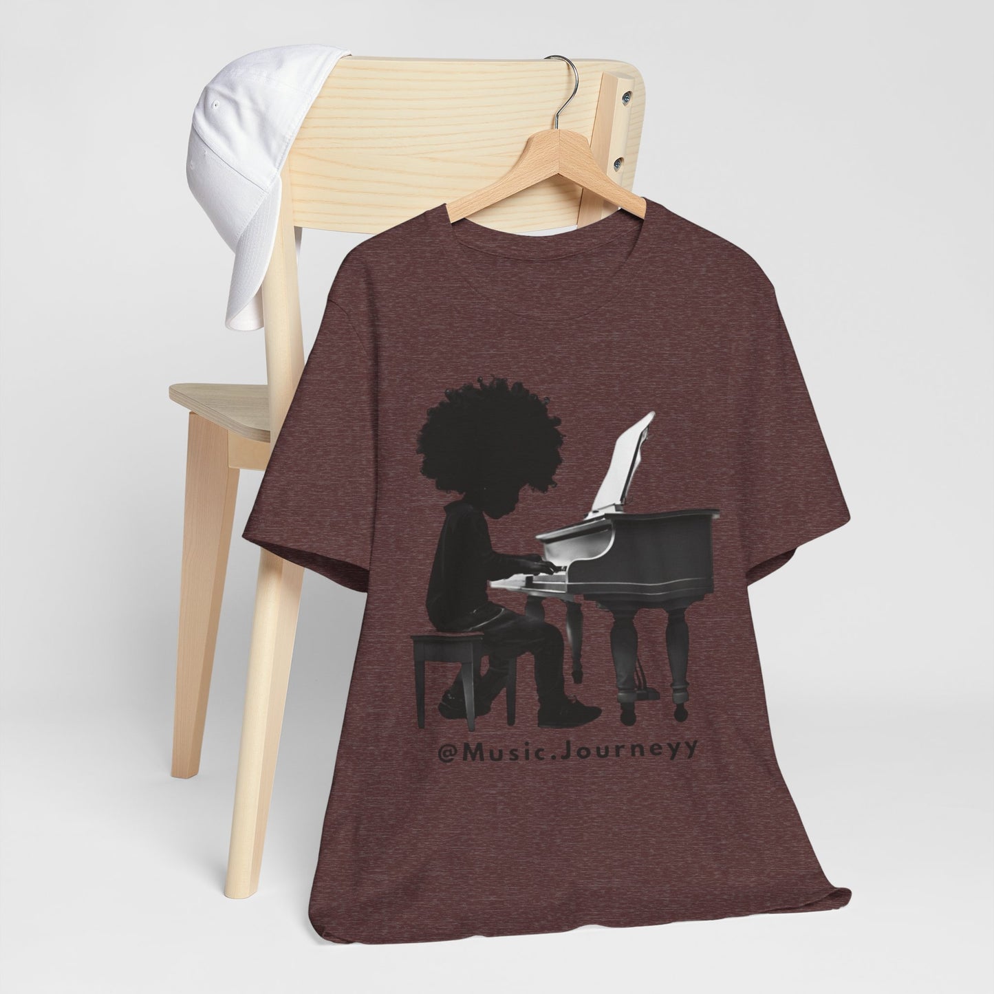 Musical Journeyy Unisex Jersey Tee - Afro Pianist Graphic T-Shirt