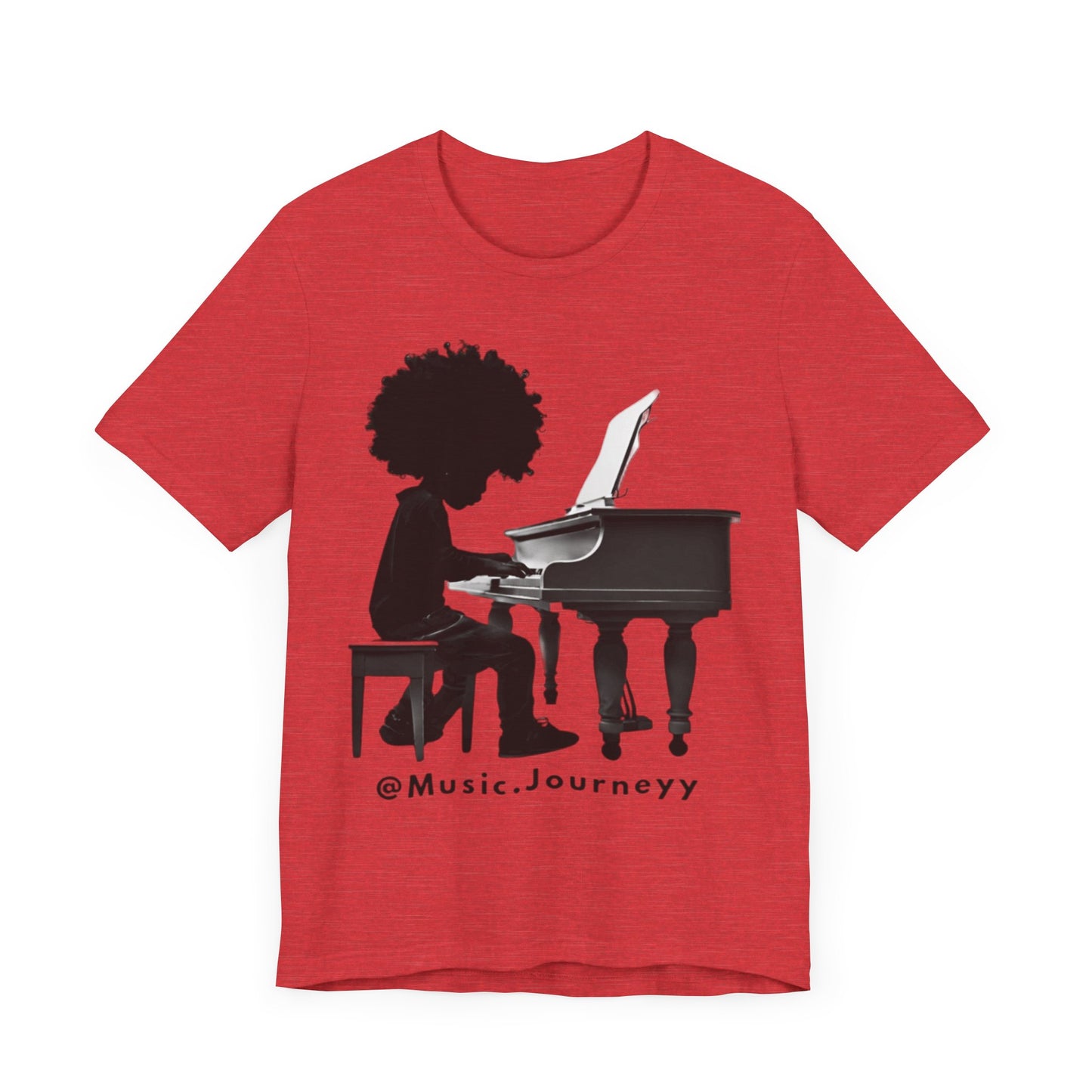 Musical Journeyy Unisex Jersey Tee - Afro Pianist Graphic T-Shirt