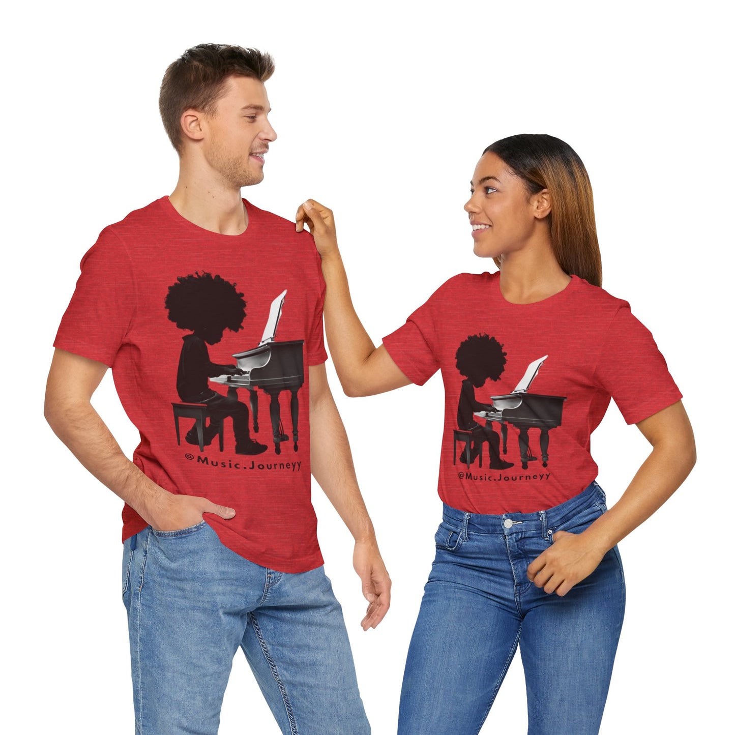 Musical Journeyy Unisex Jersey Tee - Afro Pianist Graphic T-Shirt
