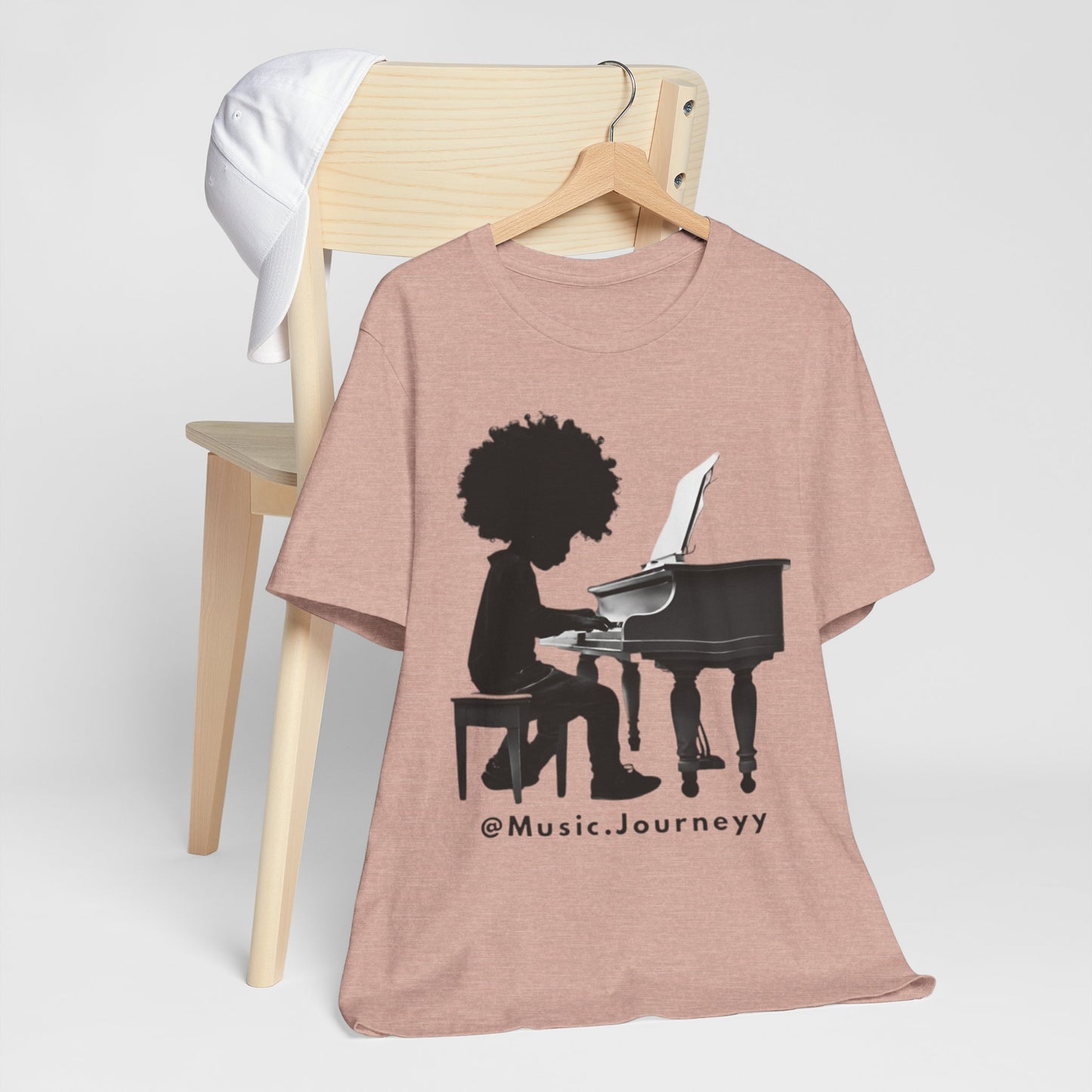 Musical Journeyy Unisex Jersey Tee - Afro Pianist Graphic T-Shirt