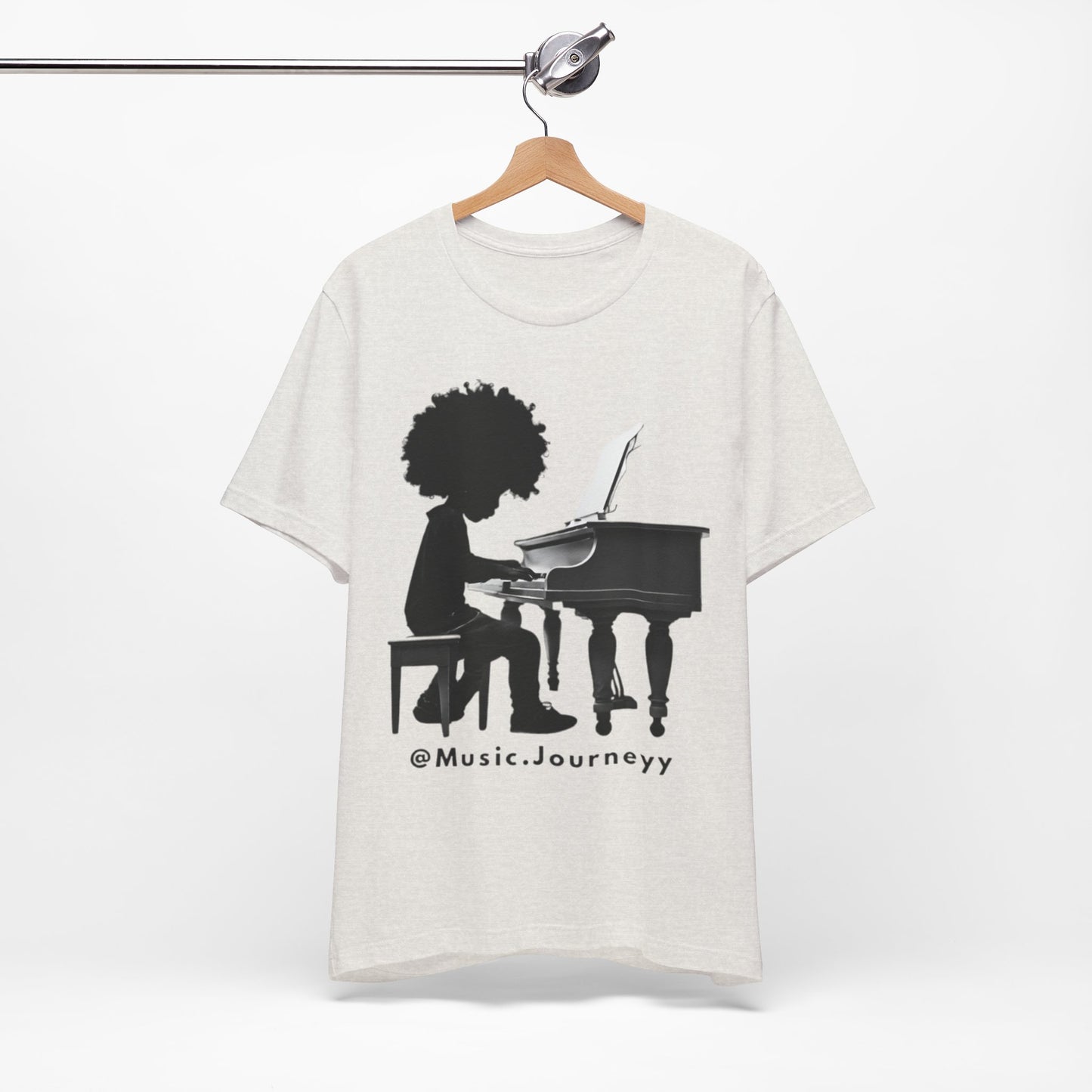 Musical Journeyy Unisex Jersey Tee - Afro Pianist Graphic T-Shirt