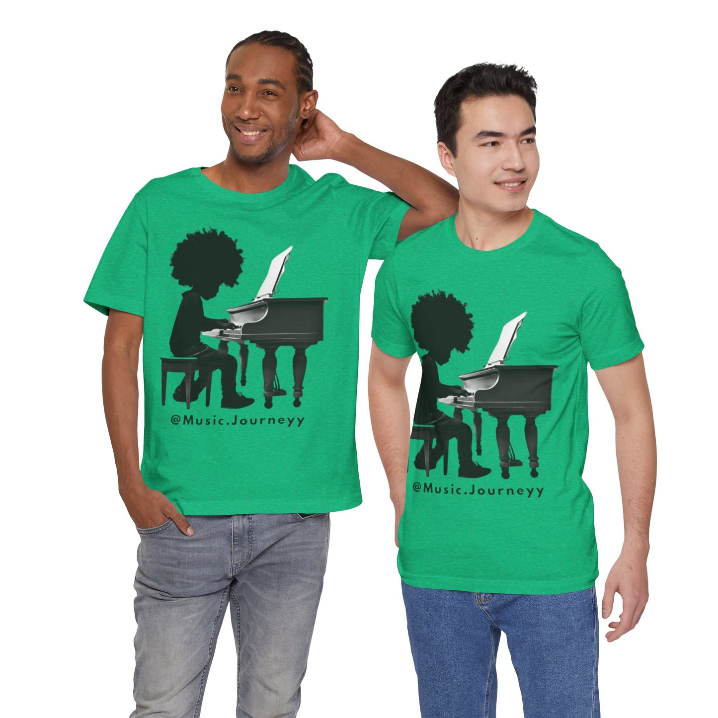 Musical Journeyy Unisex Jersey Tee - Afro Pianist Graphic T-Shirt