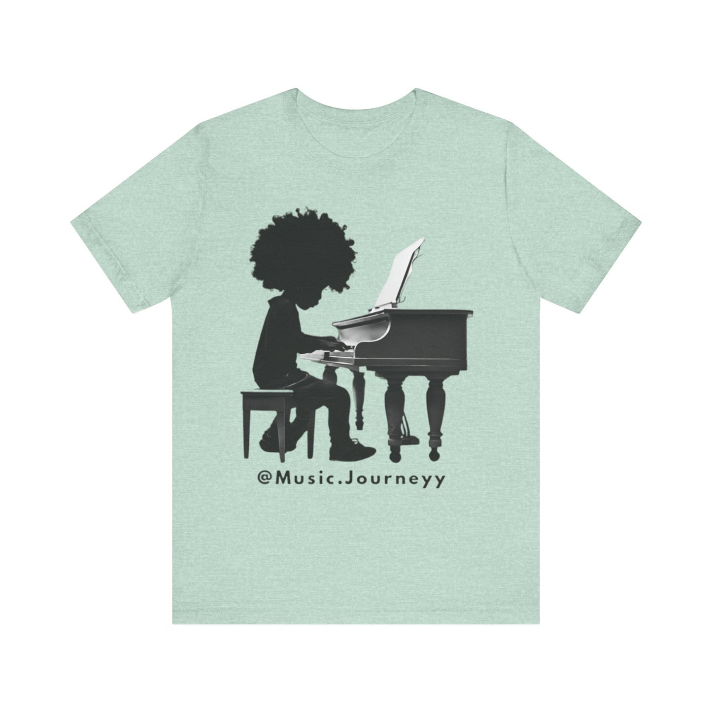 Musical Journeyy Unisex Jersey Tee - Afro Pianist Graphic T-Shirt