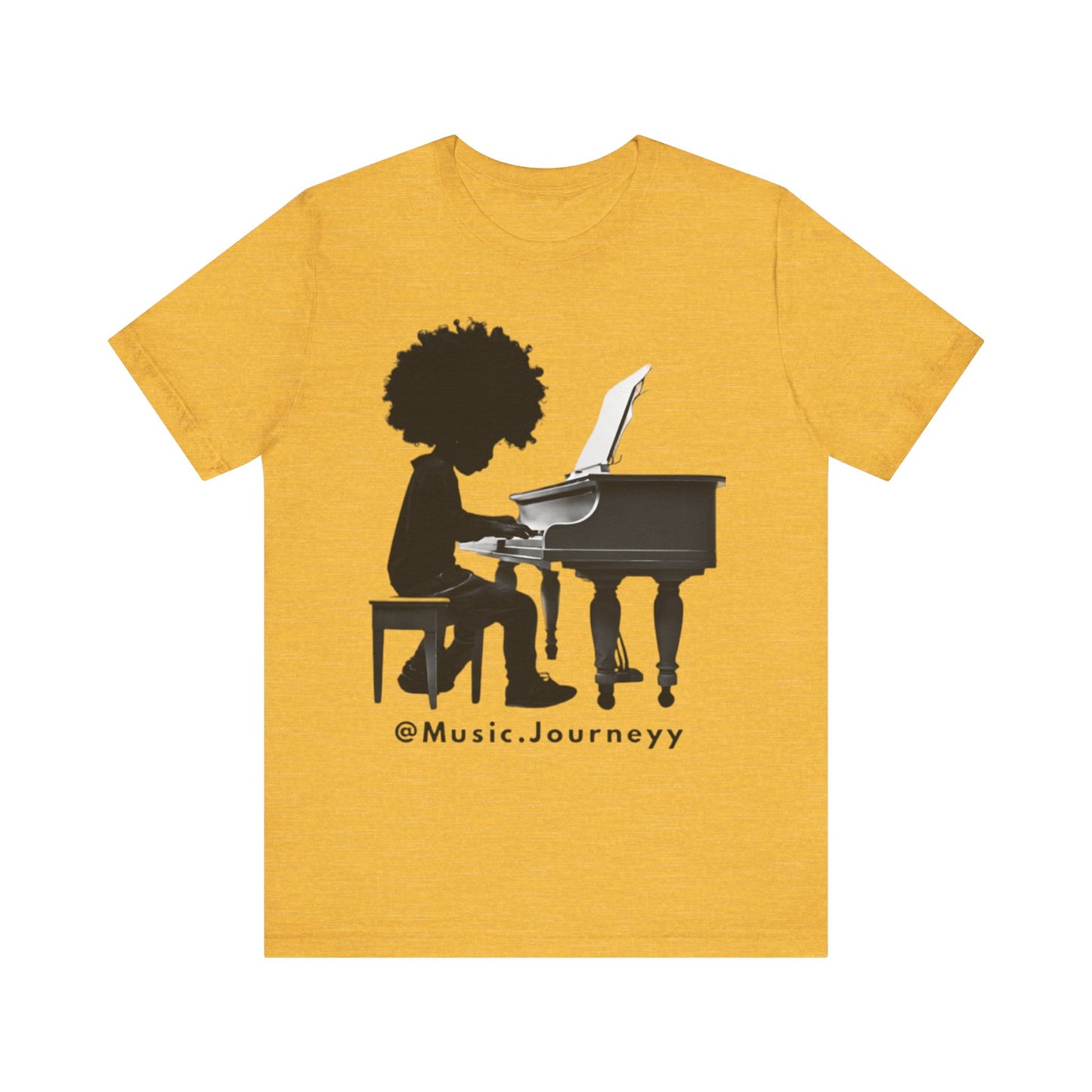 Musical Journeyy Unisex Jersey Tee - Afro Pianist Graphic T-Shirt