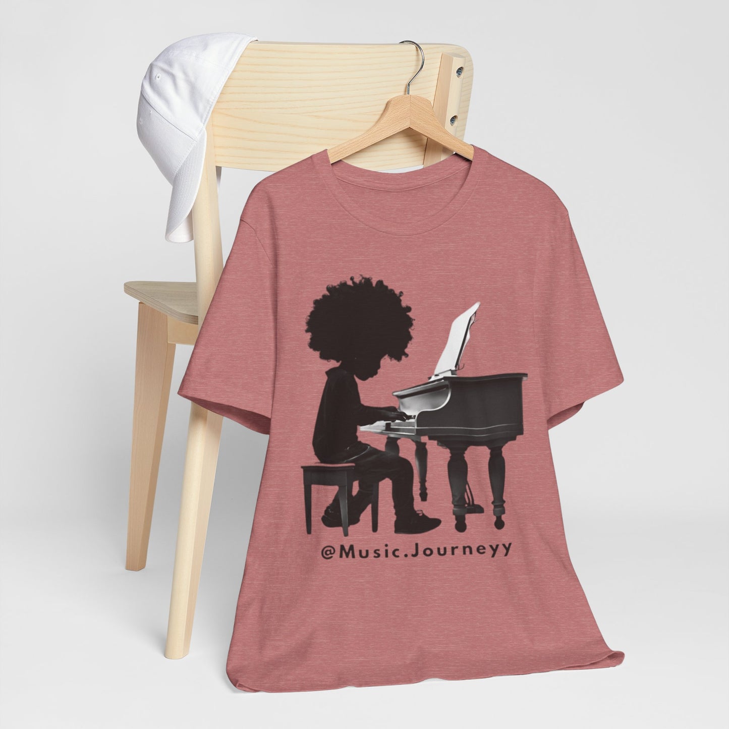 Musical Journeyy Unisex Jersey Tee - Afro Pianist Graphic T-Shirt