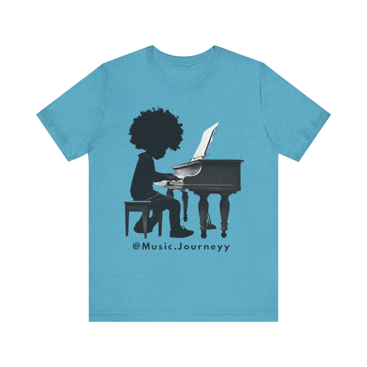 Musical Journeyy Unisex Jersey Tee - Afro Pianist Graphic T-Shirt