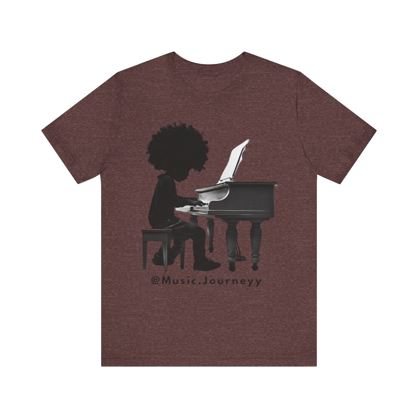 Musical Journeyy Unisex Jersey Tee - Afro Pianist Graphic T-Shirt