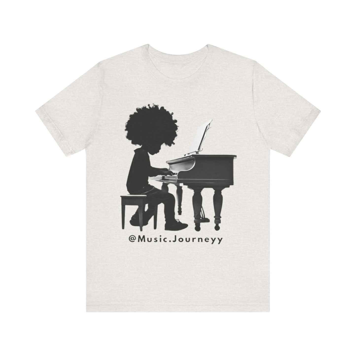 Musical Journeyy Unisex Jersey Tee - Afro Pianist Graphic T-Shirt