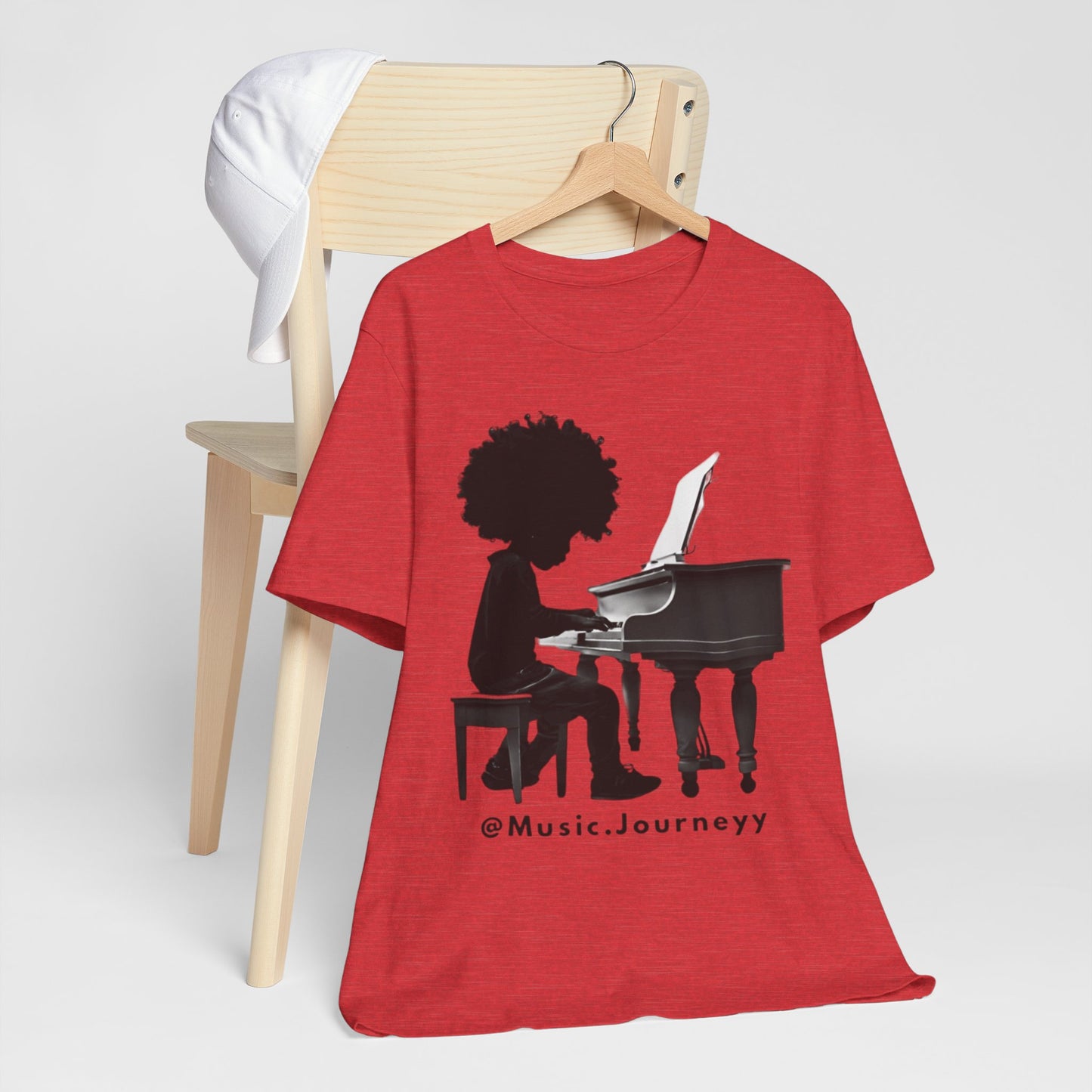 Musical Journeyy Unisex Jersey Tee - Afro Pianist Graphic T-Shirt