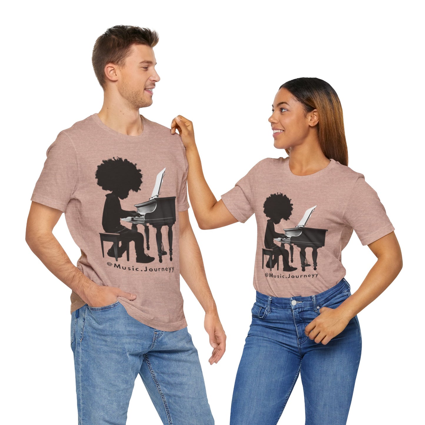 Musical Journeyy Unisex Jersey Tee - Afro Pianist Graphic T-Shirt