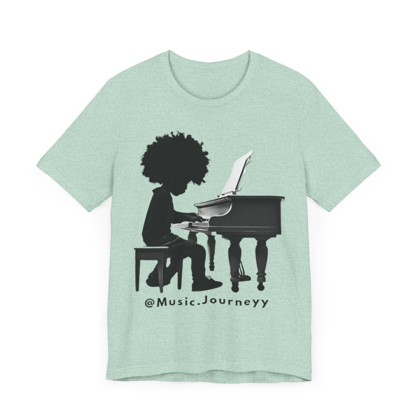 Musical Journeyy Unisex Jersey Tee - Afro Pianist Graphic T-Shirt