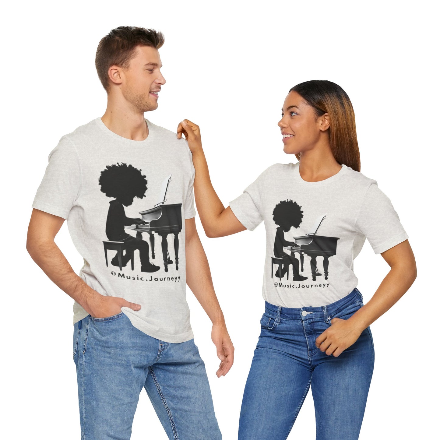 Musical Journeyy Unisex Jersey Tee - Afro Pianist Graphic T-Shirt