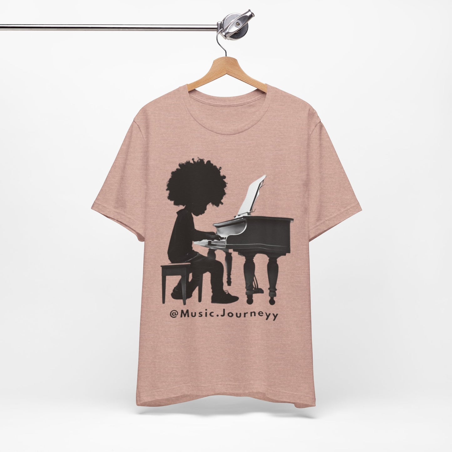 Musical Journeyy Unisex Jersey Tee - Afro Pianist Graphic T-Shirt