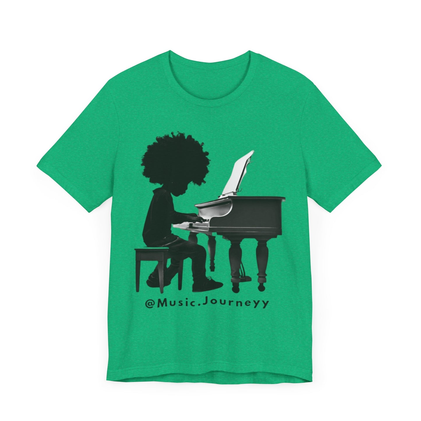 Musical Journeyy Unisex Jersey Tee - Afro Pianist Graphic T-Shirt