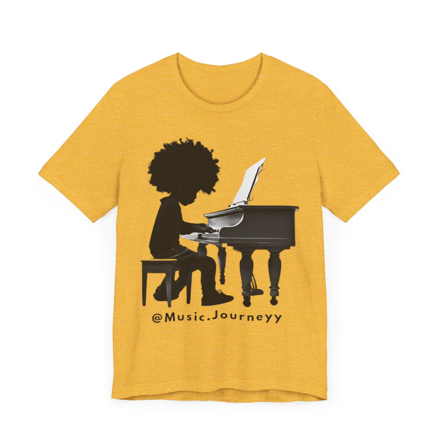 Musical Journeyy Unisex Jersey Tee - Afro Pianist Graphic T-Shirt