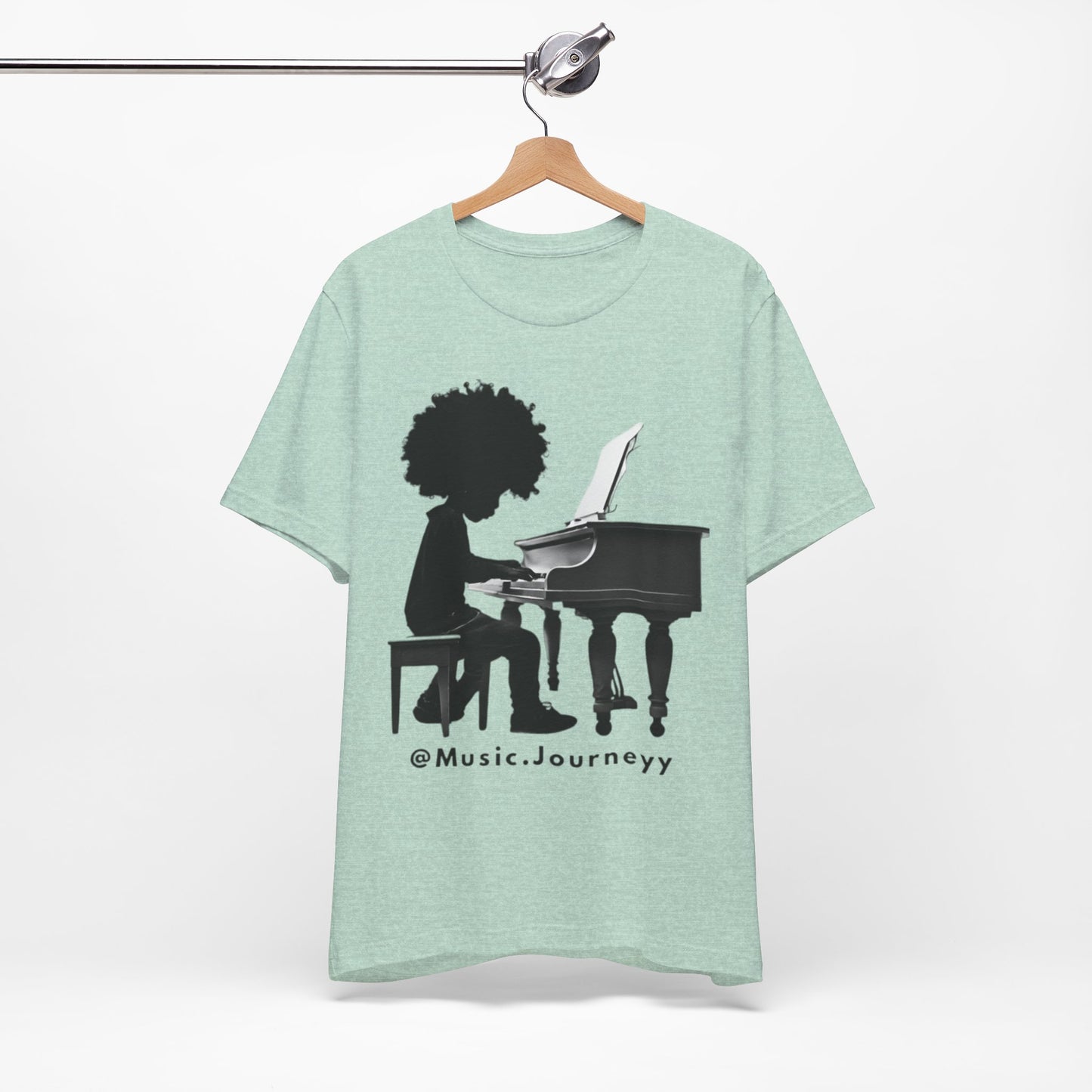 Musical Journeyy Unisex Jersey Tee - Afro Pianist Graphic T-Shirt