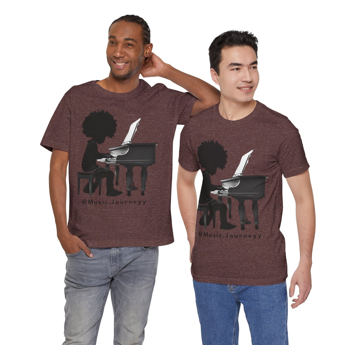 Musical Journeyy Unisex Jersey Tee - Afro Pianist Graphic T-Shirt