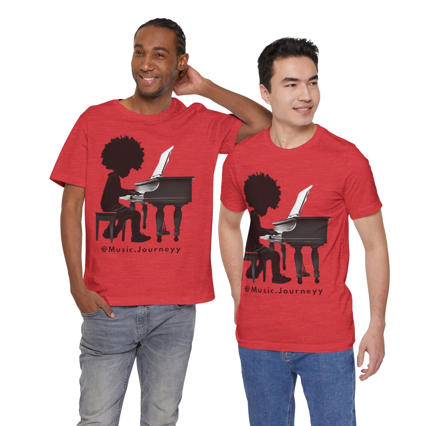 Musical Journeyy Unisex Jersey Tee - Afro Pianist Graphic T-Shirt