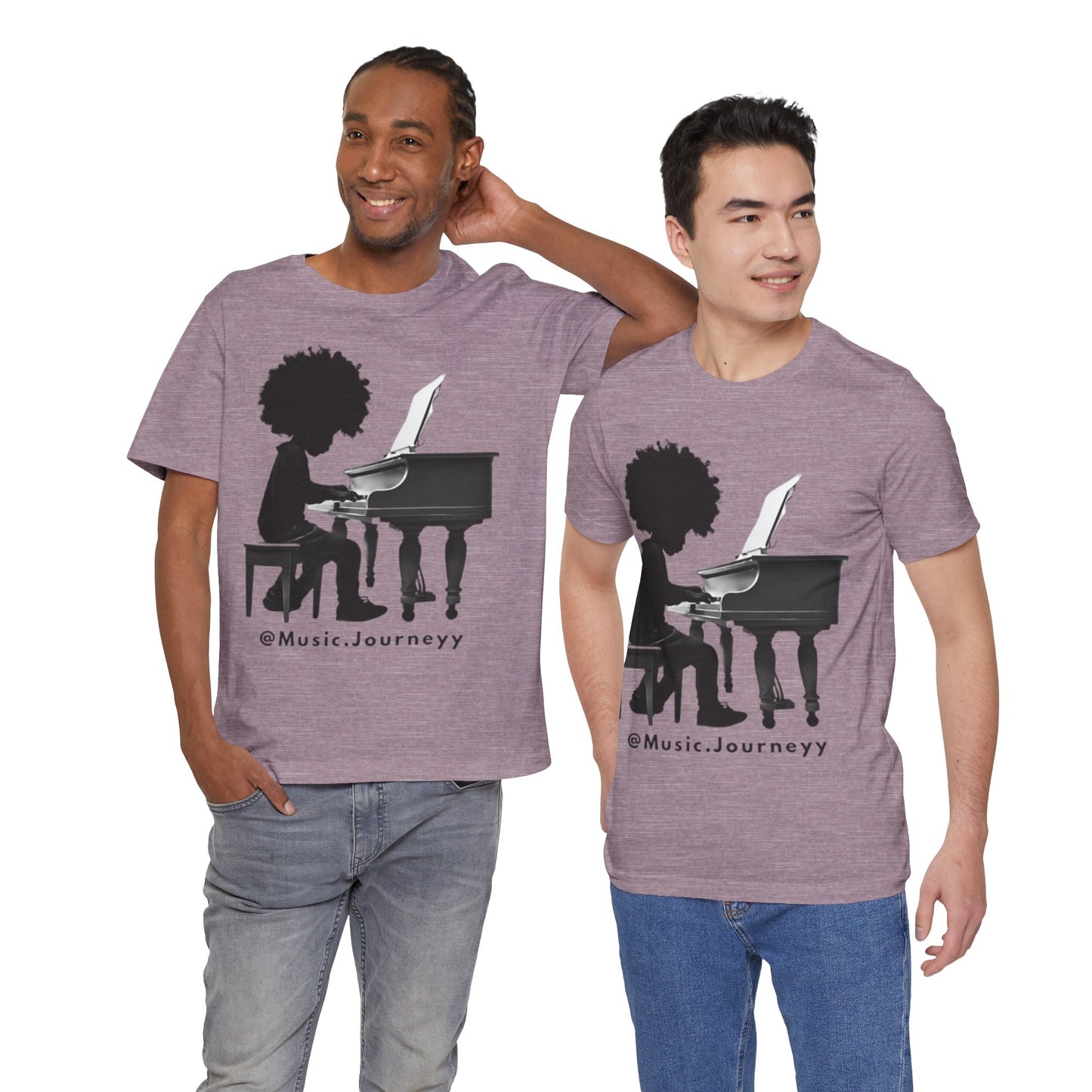 Musical Journeyy Unisex Jersey Tee - Afro Pianist Graphic T-Shirt