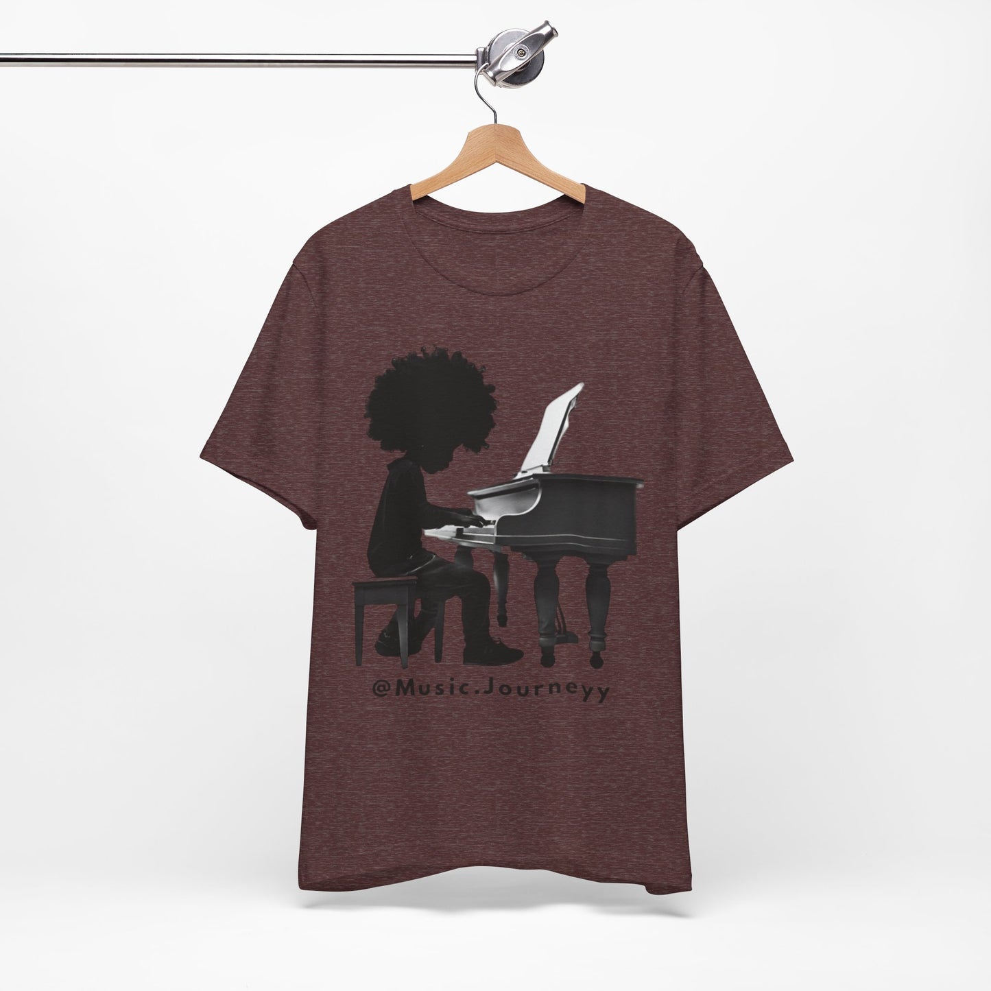 Musical Journeyy Unisex Jersey Tee - Afro Pianist Graphic T-Shirt