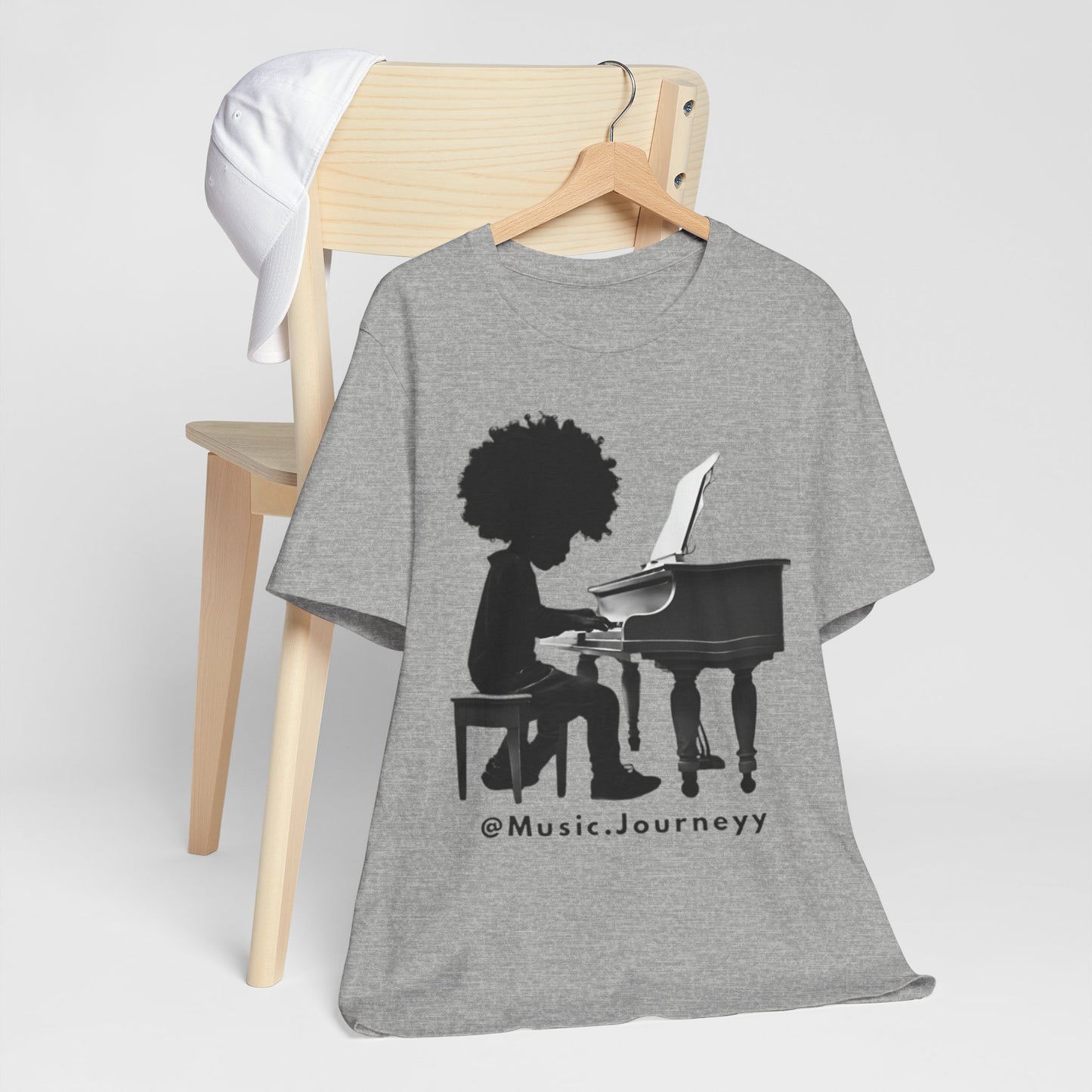 Musical Journeyy Unisex Jersey Tee - Afro Pianist Graphic T-Shirt