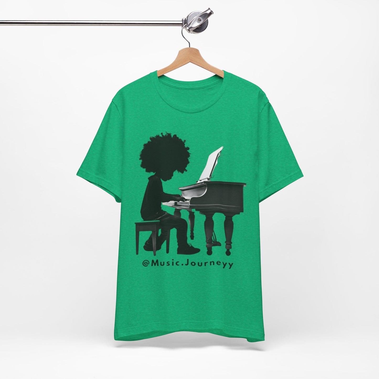 Musical Journeyy Unisex Jersey Tee - Afro Pianist Graphic T-Shirt